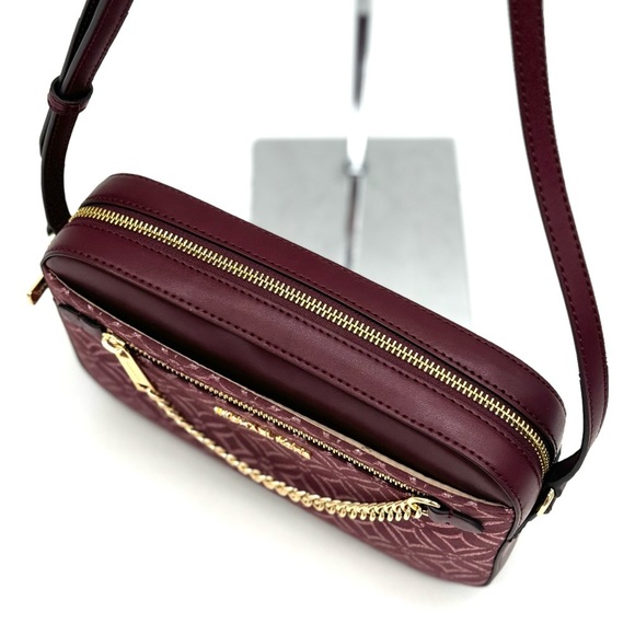Michael Kors Large Jet Set Item EW Chain Xbody Crossbody Bag Ox Blood Multi - Picture 6 of 12